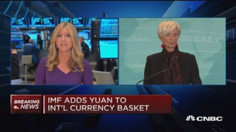 IMF adds yuan to international currency basket