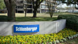 The exterior of a Schlumberger Corporation building in West Houston, Texas.