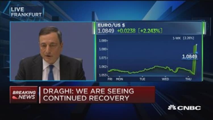 Mario Draghi: We are witnessing a continuing recovery