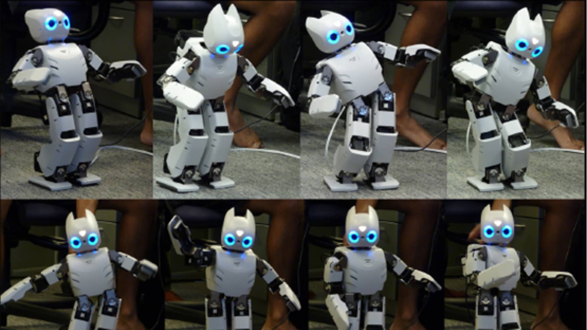 A robot teaching itself to walk like a human toddler