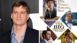 Michael Burry and a poster for "The Big Short" movie.
