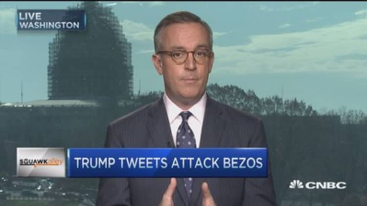 Donald Trump targets Bezos, Amazon in tweetstorm