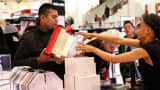 Holiday shoppers at a Macy's store in New York.