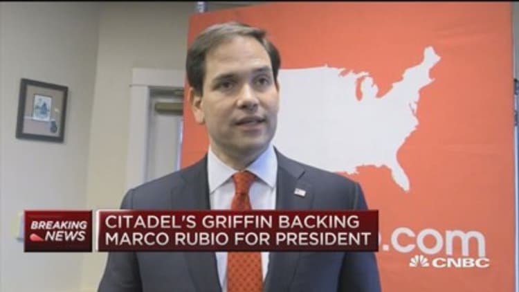 Citadel's Griffin backs Rubio for President