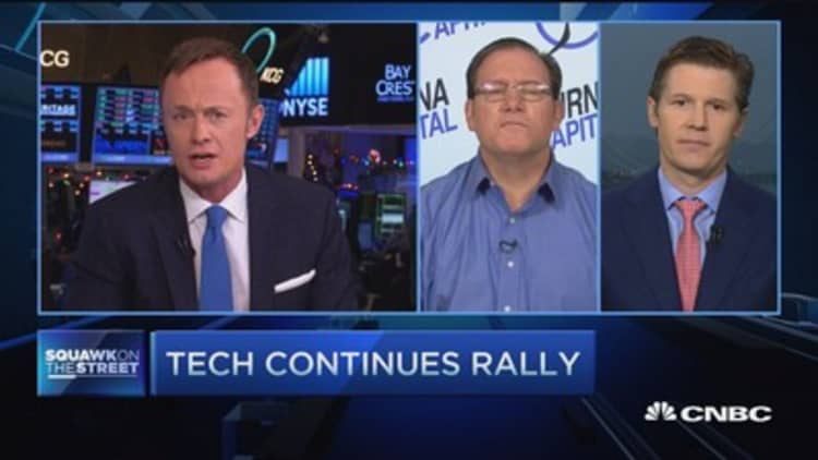 Microsoft, chip stocks rally