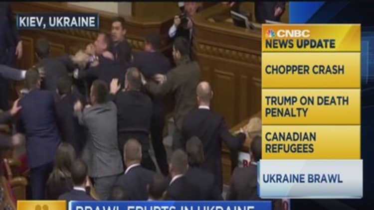 CNBC update: Brawl in Ukrainian parliament