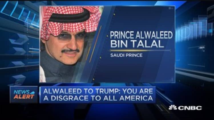 Saudi Prince Alwaleed to Trump: You're a disgrace