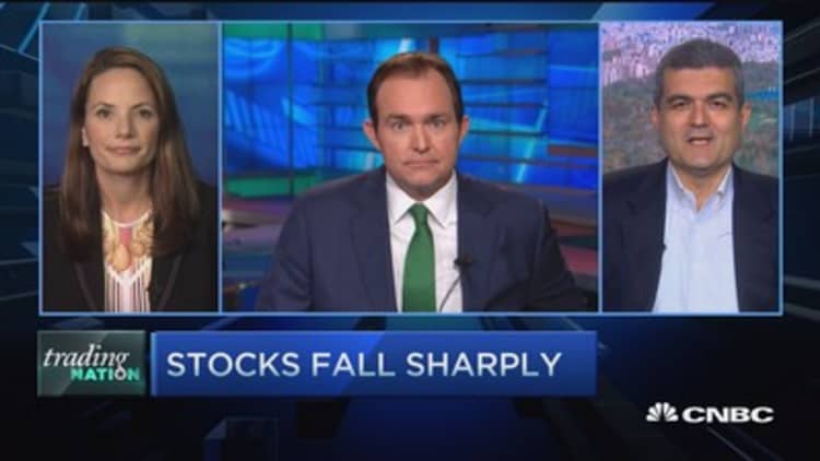 Stocks fall sharply