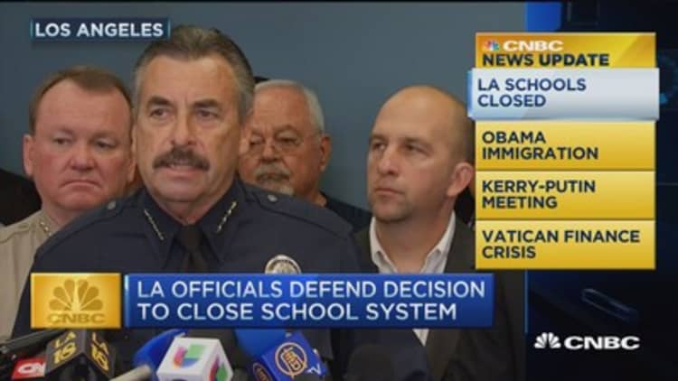 CNBC update: LA officials defend decision to close schools