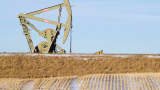 An oil pumpjack operates near Williston, North Dakota.