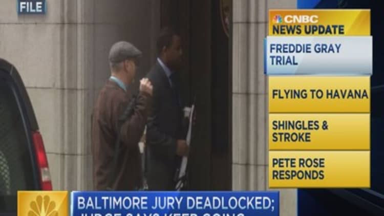 CNBC update: Baltimore jury deadlocked