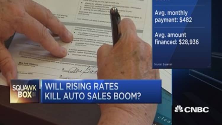 Rate hike speed bump for auto sales?