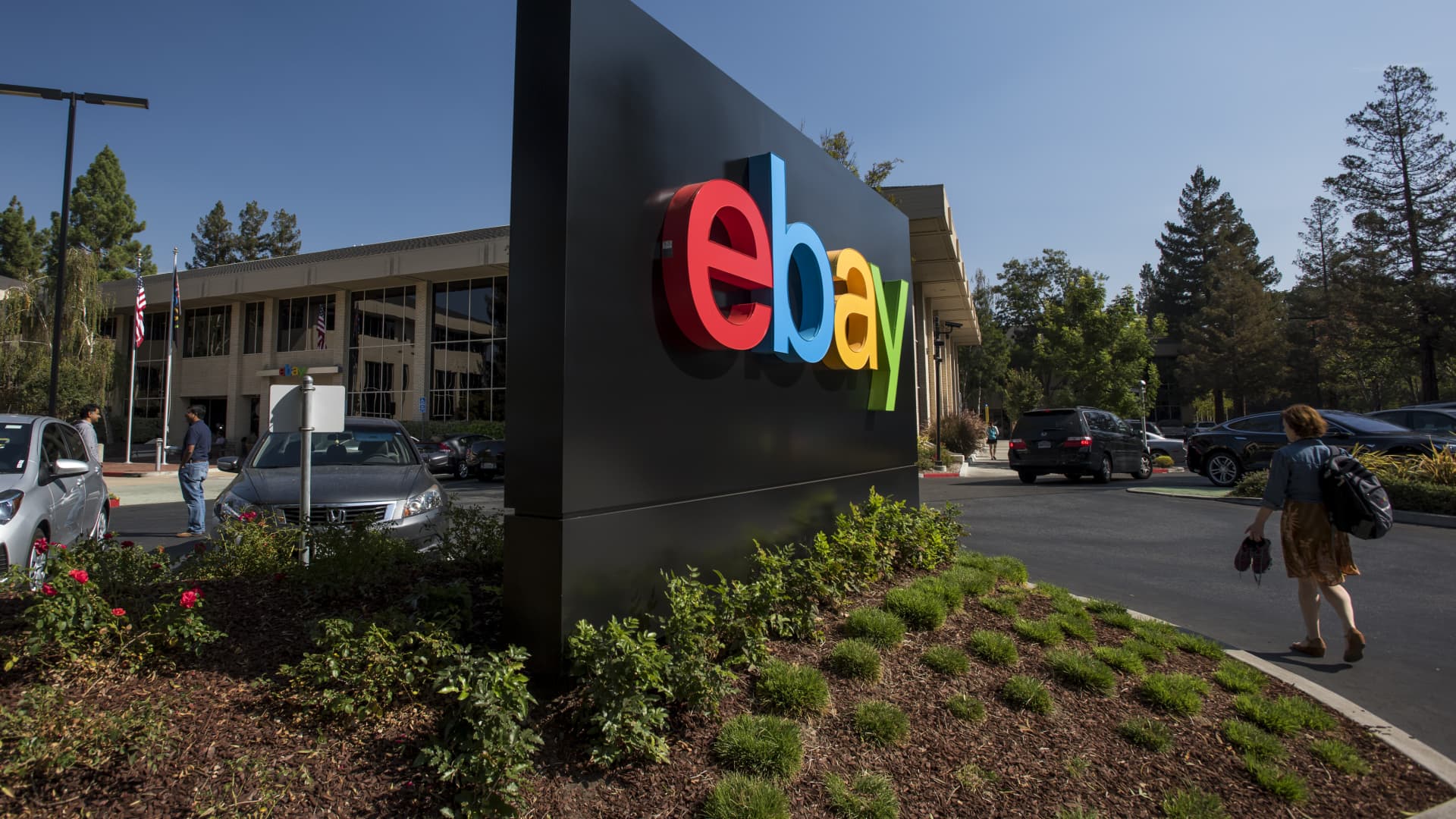 The eBay sign displayed at the company's headquarters in California