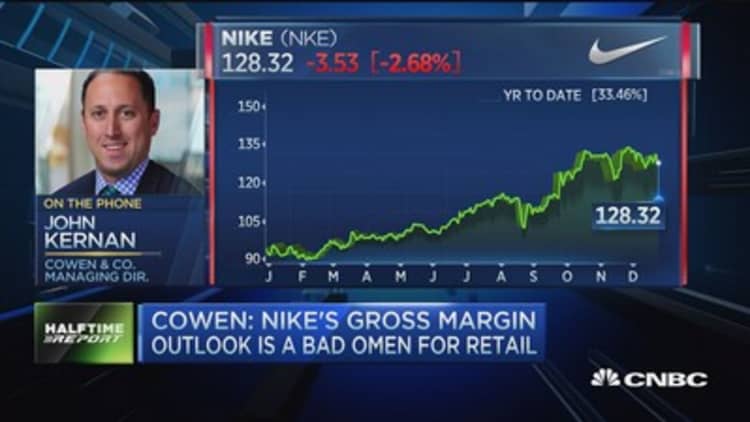 Cowen: Nike's gross margin outlook 'bad omen' for retail