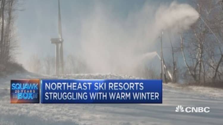 Northeast ski resorts struggle with warm weather