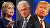 Hillary Clinton, Bill Clinton and Donald Trump