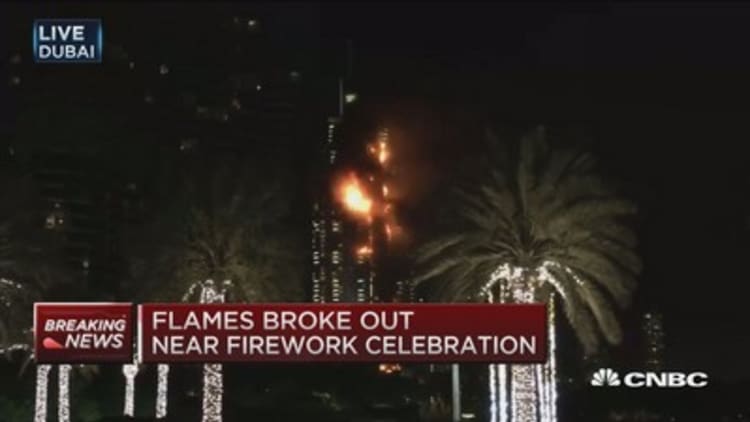 Flames break out at Address Hotel in Dubai