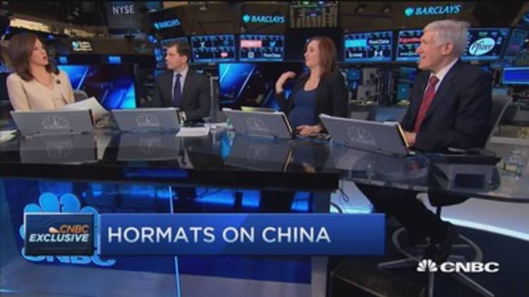 Hormats: No direct econ effect from Chinese stock decline