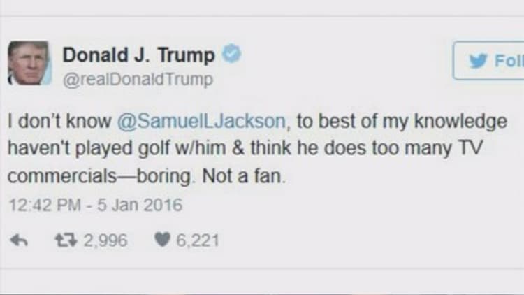 Donald Trump blasts Samuel L. Jackson on Twitter