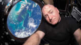 Astronaut Scott Kelly on the International Space Station. Kelly has broken the record for most days spent in space as well as the most consecutive days spent in space.