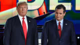 Republican presidential candidates businessman Donald Trump (left) and Texas Sen. Ted Cruz.