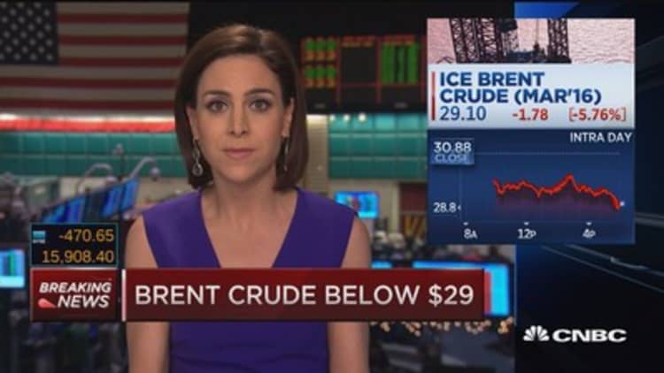 Crude oil falls 6% 