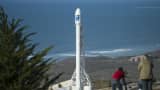 In this handout provided by the National Aeronautics and Space Administration (NASA), the SpaceX Falcon 9 rocket is seen at Vandenberg Air Force Base Space Launch Complex 4 East with the Jason-3 spacecraft onboard January 16, 2016 in California.