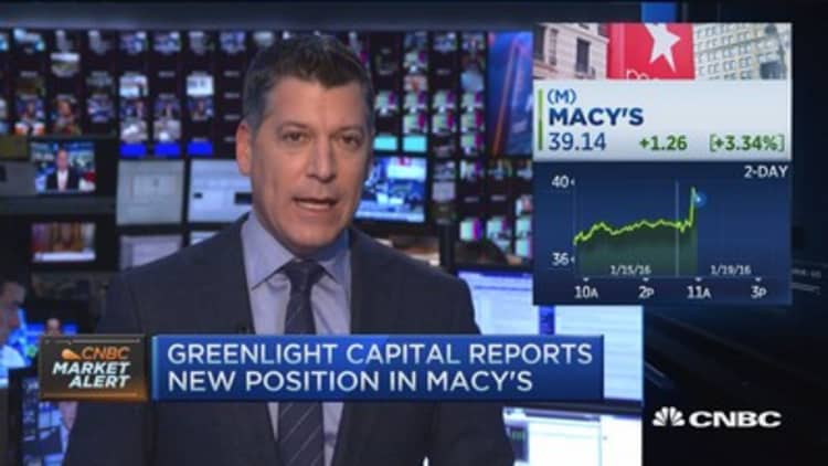 Greenlight Capital's new position in Macy's