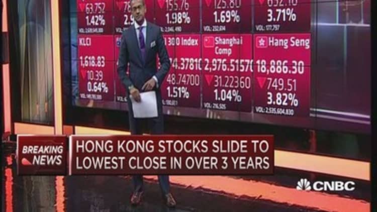 Asian markets tumble