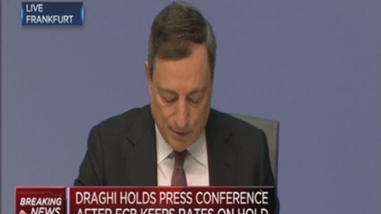Review policy in March: ECB's Draghi