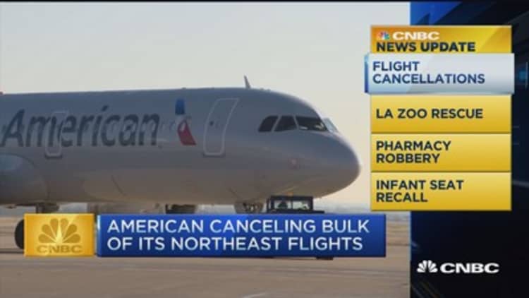 CNBC update: American Airlines cancels flights ahead of storm
