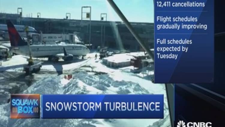 Airports hardest hit from snowstorm