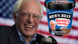 Ben & Jerry's founder unveils new 'Bernie's Yearning' ice cream flavor.