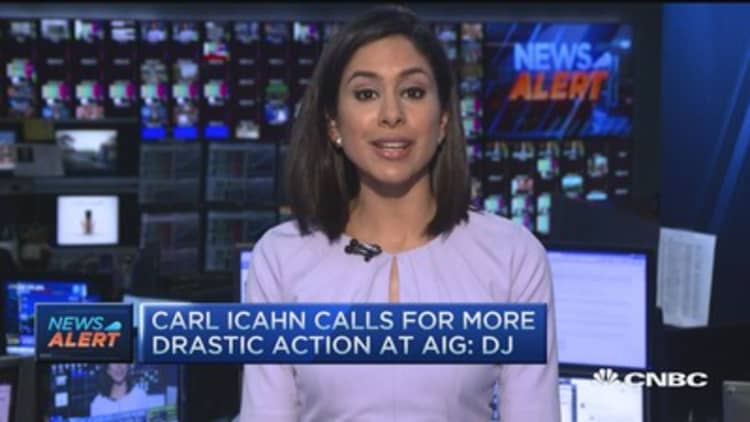 Carl Icahn calls for more drastic action at AIG: DJ
