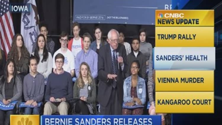 CNBC update: Bernie Sanders releases medical records