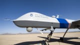 An MQ-9 Predator B, an unmanned surveillance aircraft system, used by the U.S. Customs and Border Protection (CBP).
