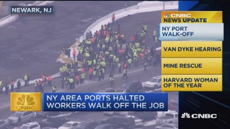 CNBC update: New York ports shut down after surprise walkout