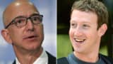 Mark Zuckerberg (R) is about to surpass Jeff Bezos as the world's fifth richest man.
