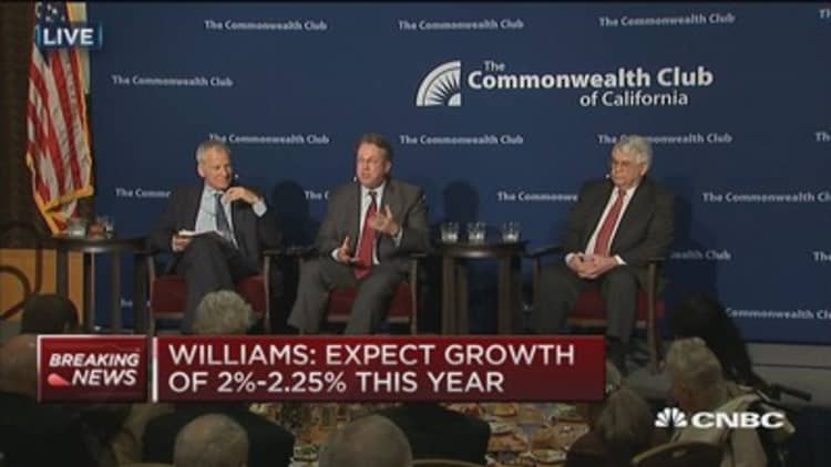 Fed's Williams: Expect growth of 2%-2.25% this year