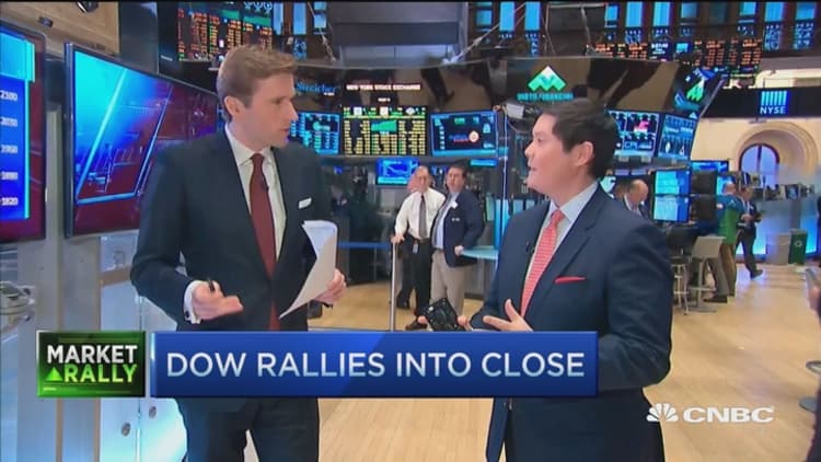 Dow rallies into close