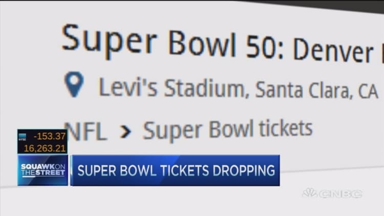 Super Bowl ticket prices dropping