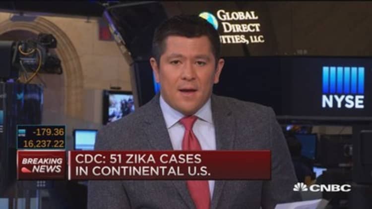CDC: 51 Zika cases in continental US