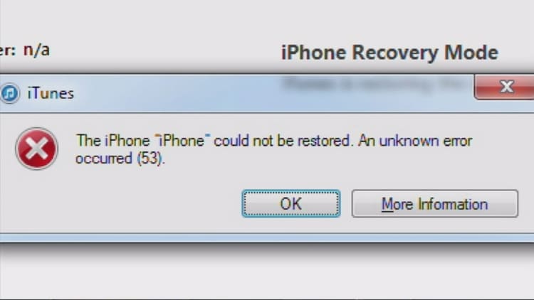 iPhone error 53 permanently bricks phones
