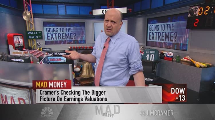 Cramer: Extreme valuations point to a recession