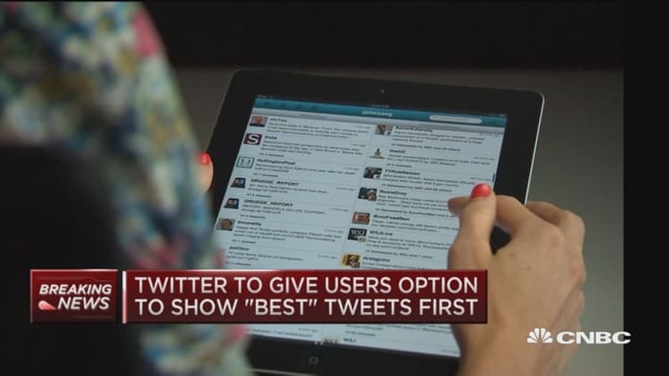 Twitter to give users option to show 'best' tweets first