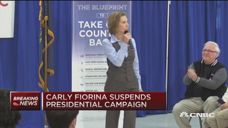 Carly Fiorina drops out of presidential race 