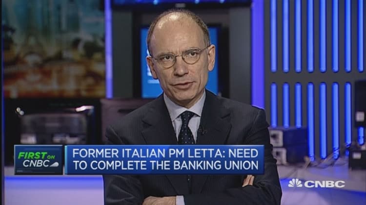 Need to complete banking union: Fmr Italy PM