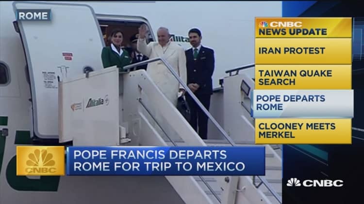 CNBC update: Pope Francis departs Rome