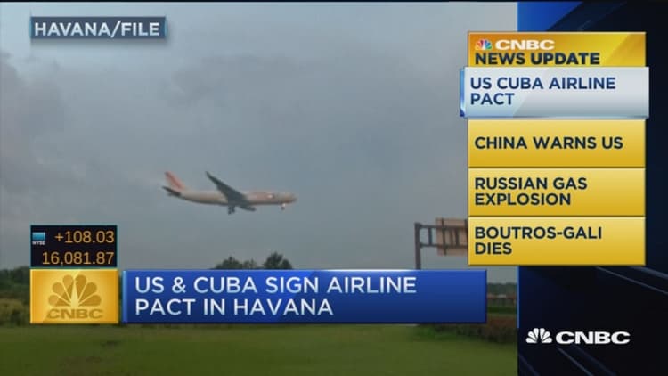CNBC update: US-Cuba sign aviation pact