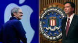 Apple CEO Tim Cook (left) and FBI Director James Comey.